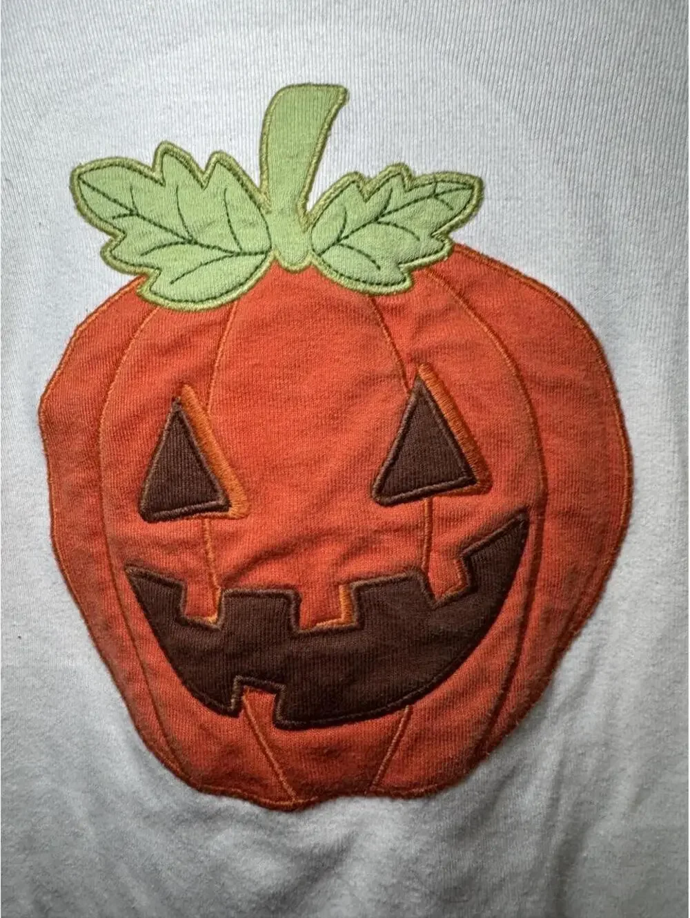 Gymboree white long sleeve shirt with orange pumpkin graphic, size 14 #halloween